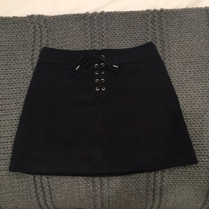 Abercrombie and Fitch Navy Blue Suede Skirt